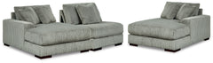 Best Deals Furniture - Ashley Furniture - Lindyn 3-Piece Sectional with Double Chaise - RAF 3-Piece Sectional with Double Chaise / Fog - 21105S18