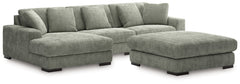 Best Deals Furniture - Ashley Furniture - Lindyn 3-Piece Sectional with Ottoman - 3-Piece Sectional with Ottoman / Fog - 21105U10
