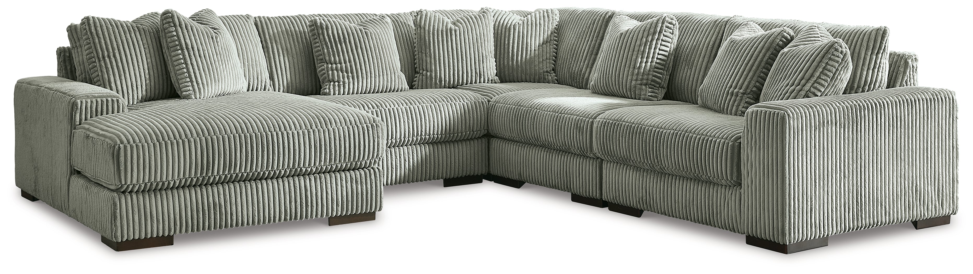 Best Deals Furniture - Ashley Furniture - Lindyn 5-Piece Sectional with Chaise - RAF 5-Piece Sectional with Chaise / Fog - 21105S6