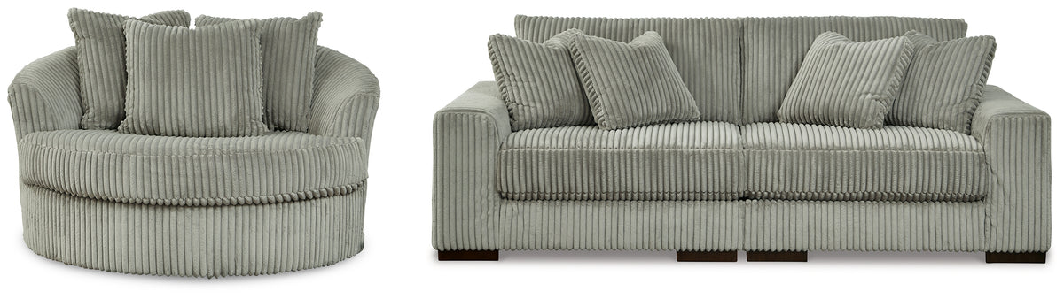 Best Deals Furniture - Ashley Furniture - Lindyn 2-Piece Sectional Sofa and Oversized Swivel Accent Chair - 2-Piece Sectional Sofa and Oversized Swivel Accent Chair / Fog - 21105U3
