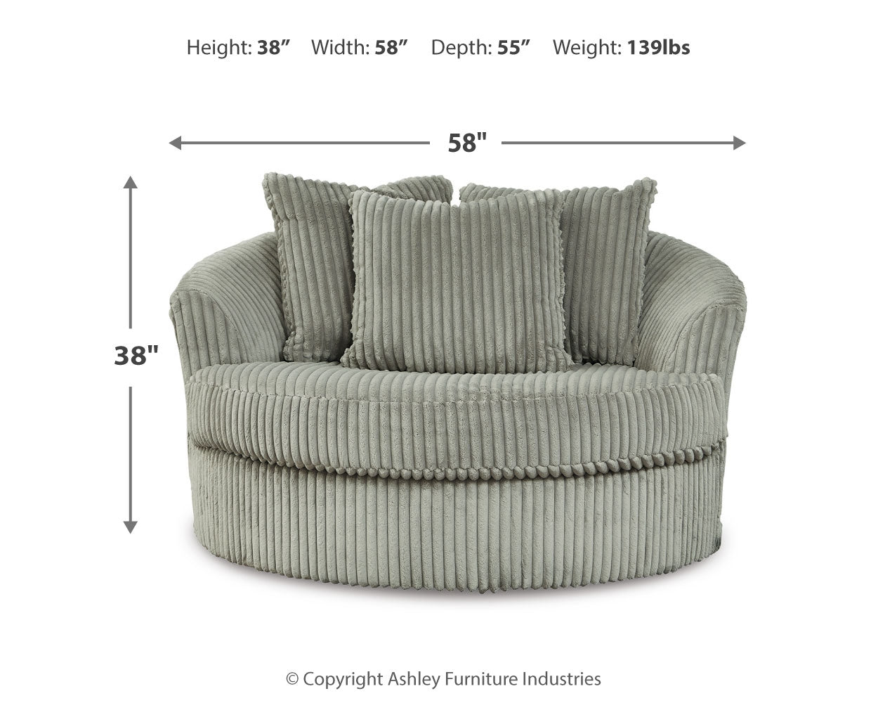 Lindyn Super Chaise with Oversized Swivel Chair