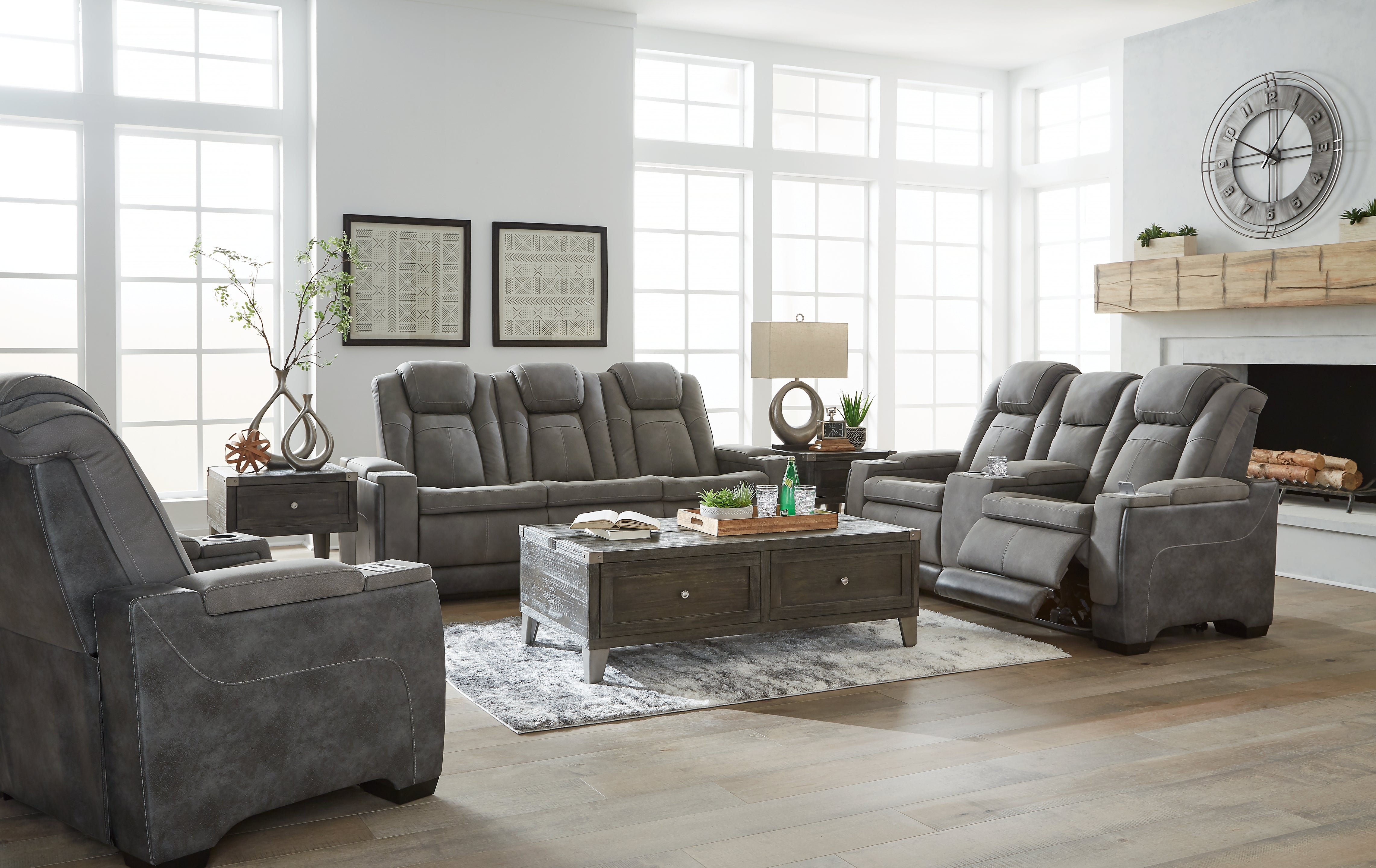 Best Deals Furniture - Ashley Furniture - Next-Gen DuraPella Power Reclining Sofa, Loveseat and Recliner - Power Reclining Sofa, Loveseat and Recliner - 22004U2