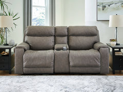 Best Deals Furniture - Ashley Furniture - Starbot 3-Piece Power Reclining Sectional Loveseat with Console - 3-Piece Power Reclining Sectional Loveseat with Console / Fossil - 23501S2