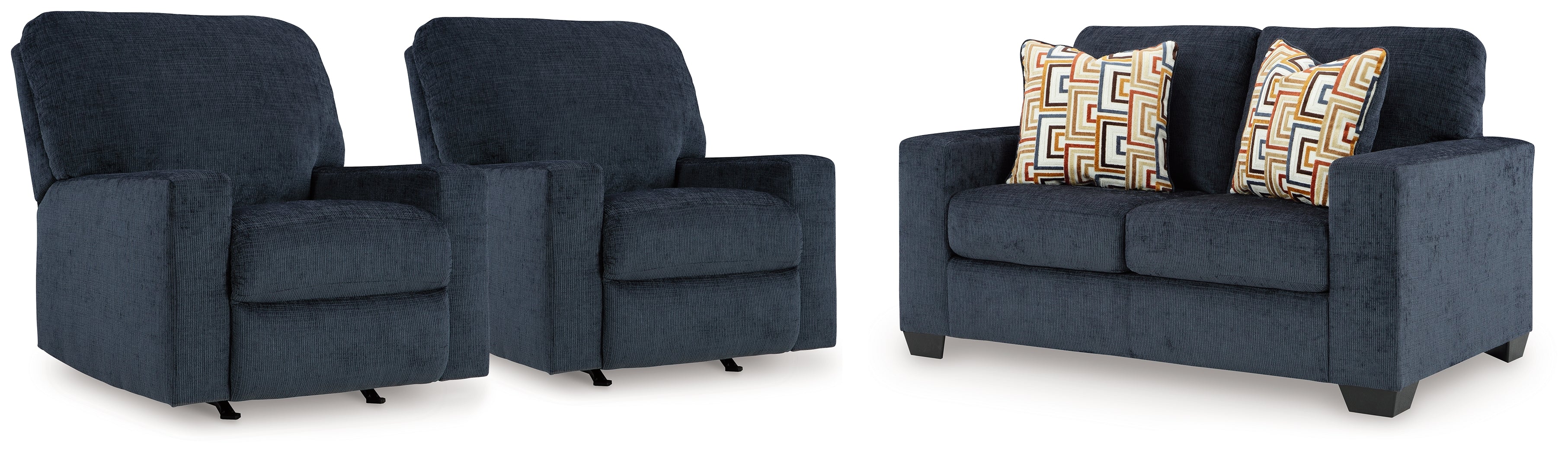 Best Deals Furniture - Ashley Furniture - Aviemore Loveseat and 2 Recliners - Loveseat and 2 Recliners - 24303U4