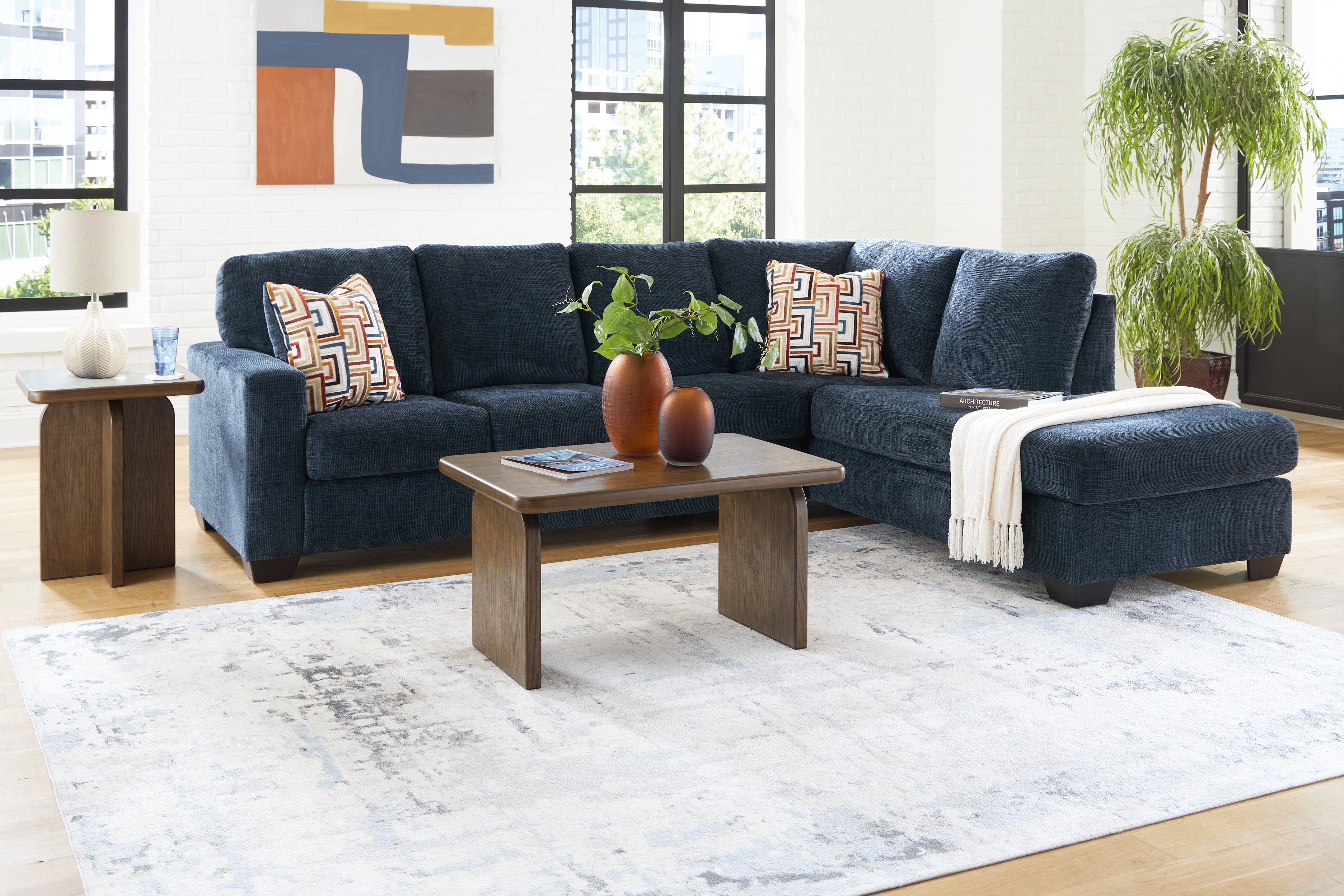 Best Deals Furniture - Ashley Furniture - Aviemore 2-Piece Sectional, Occasional Table Set and Lamp - 2-Piece Sectional, Occasional Table Set and Lamp - 24303U1