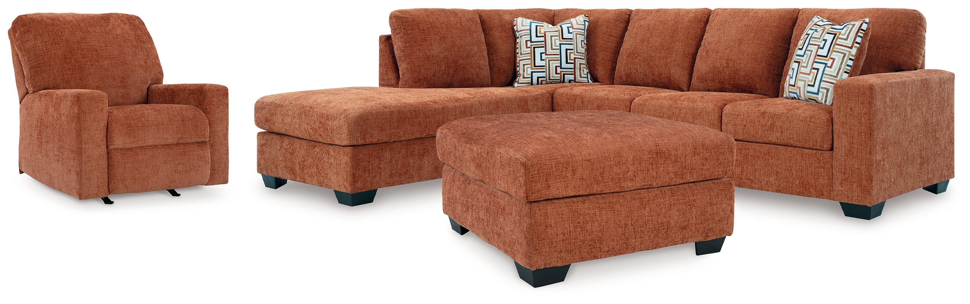 Best Deals Furniture - Ashley Furniture - Aviemore 2-Piece Sectional with Chaise, Recliner and Ottoman - 2-Piece Sectional with Chaise, Recliner and Ottoman - 24304U3
