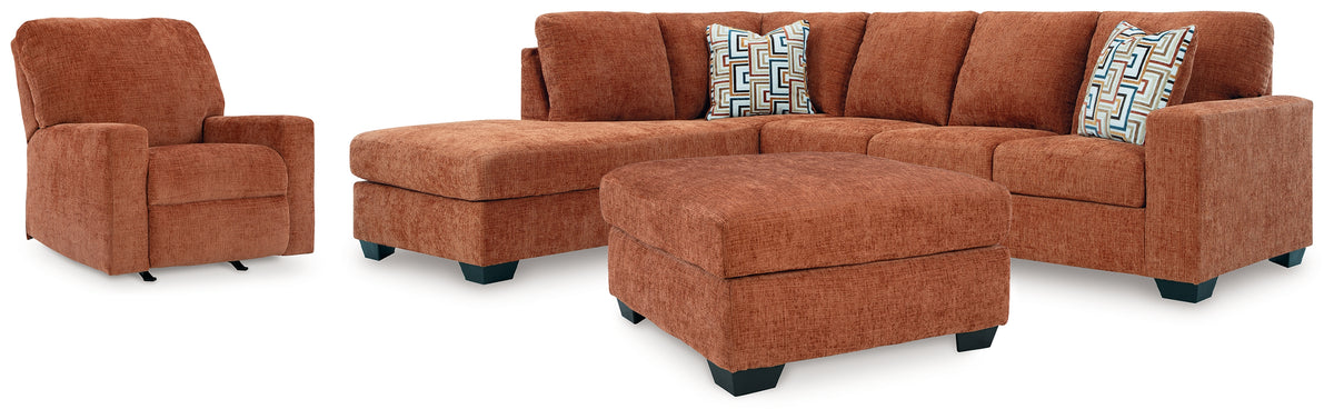 Best Deals Furniture - Ashley Furniture - Aviemore 2-Piece Sectional with Chaise, Recliner and Ottoman - 2-Piece Sectional with Chaise, Recliner and Ottoman - 24304U3