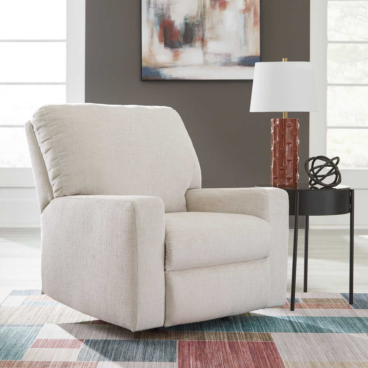 Best Deals Furniture - Ashley Furniture - Aviemore Recliner - Rocker Recliner / Stone - 2430525