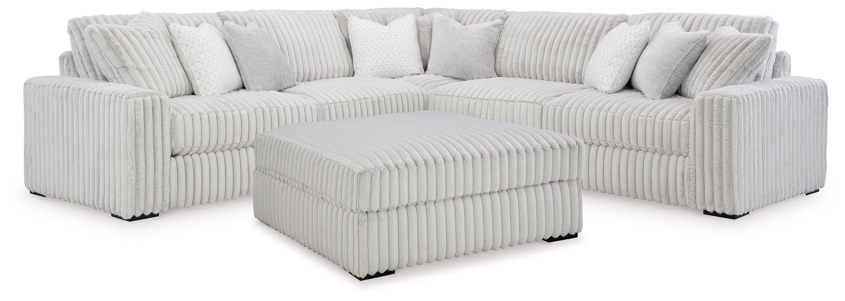 Best Deals Furniture - Ashley Furniture - Stupendous 3-Piece Sectional and Ottoman - 3-Piece Sectional and Ottoman / Alloy - 25903U6
