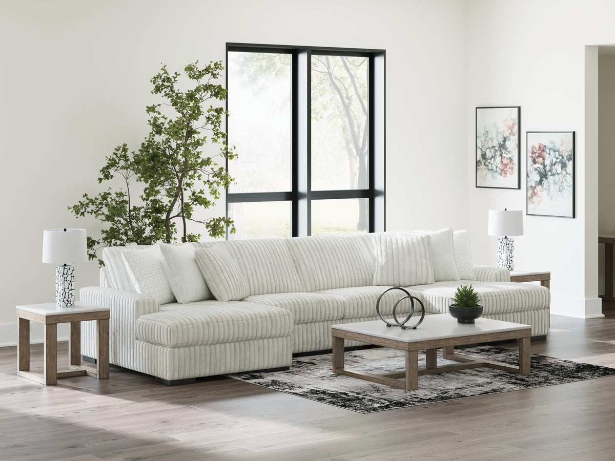 Best Deals Furniture - Ashley Furniture - Stupendous 4-Piece Sectional with Double Chaise - RAF 4-Piece Sectional with Double Chaise / Alloy - 25903S5