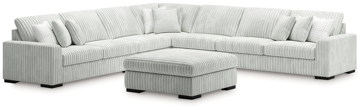 Best Deals Furniture - Ashley Furniture - Stupendous 5-Piece Sectional and Ottoman - 5-Piece Sectional and Ottoman / Alloy - 25903U2
