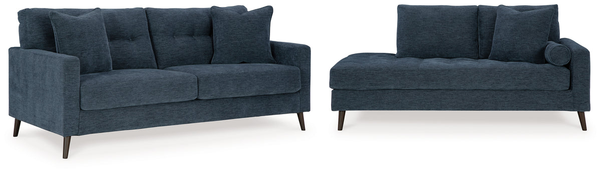 Best Deals Furniture - Ashley Furniture - Bixler Sofa and Chaise - Sofa and Chaise / Navy - 26106U2