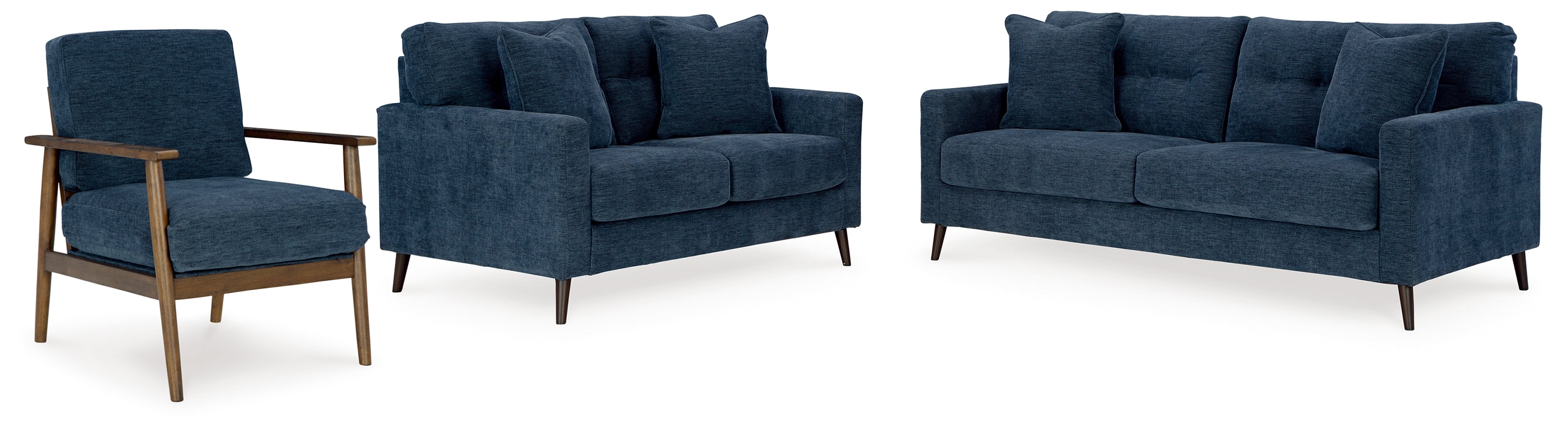 Best Deals Furniture - Ashley Furniture - Bixler Sofa, Loveseat and Chair - Sofa, Loveseat and Chair / Navy - 26106U4