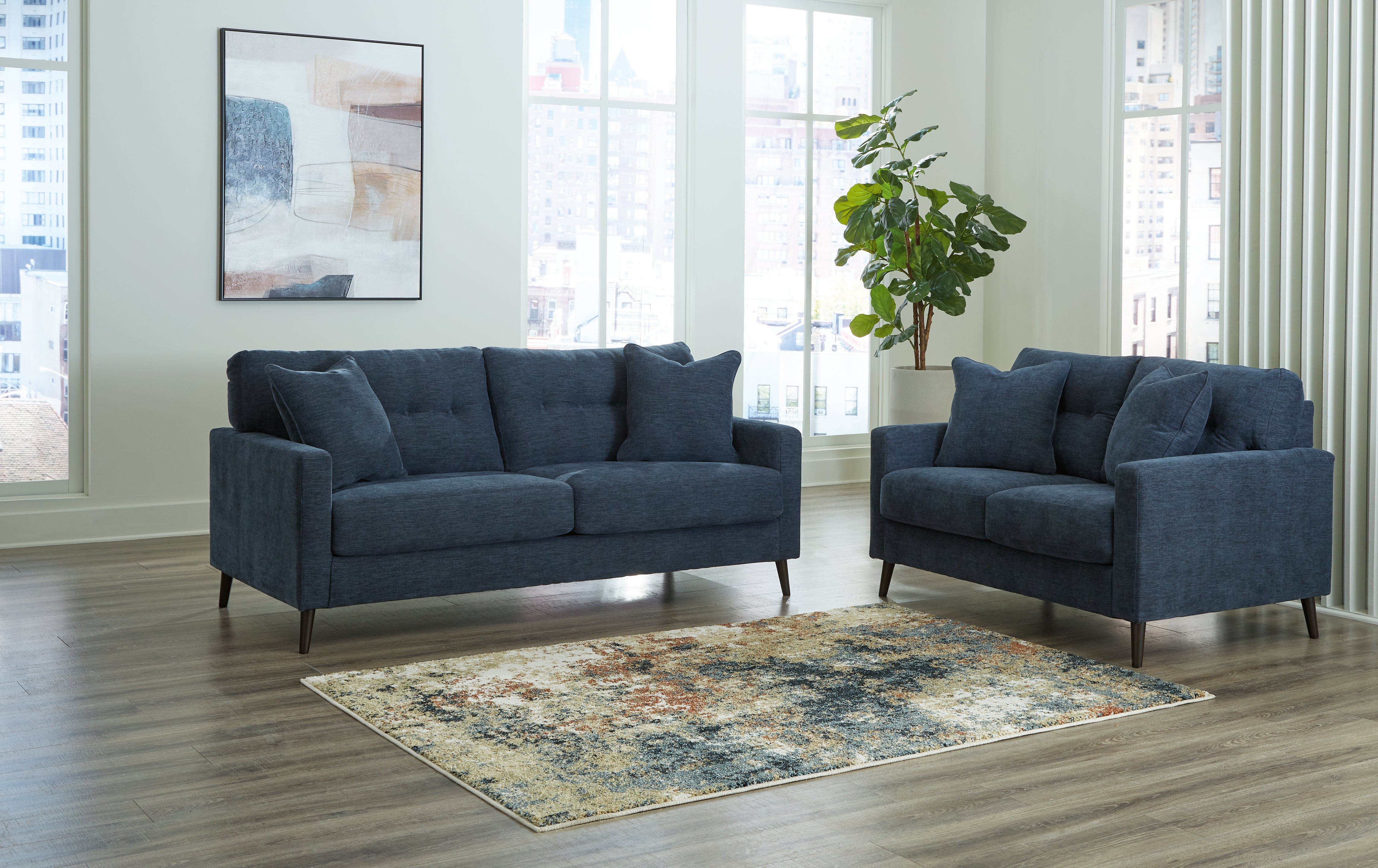 Best Deals Furniture - Ashley Furniture - Bixler Sofa and Loveseat - Sofa and Loveseat / Navy - 26106U1