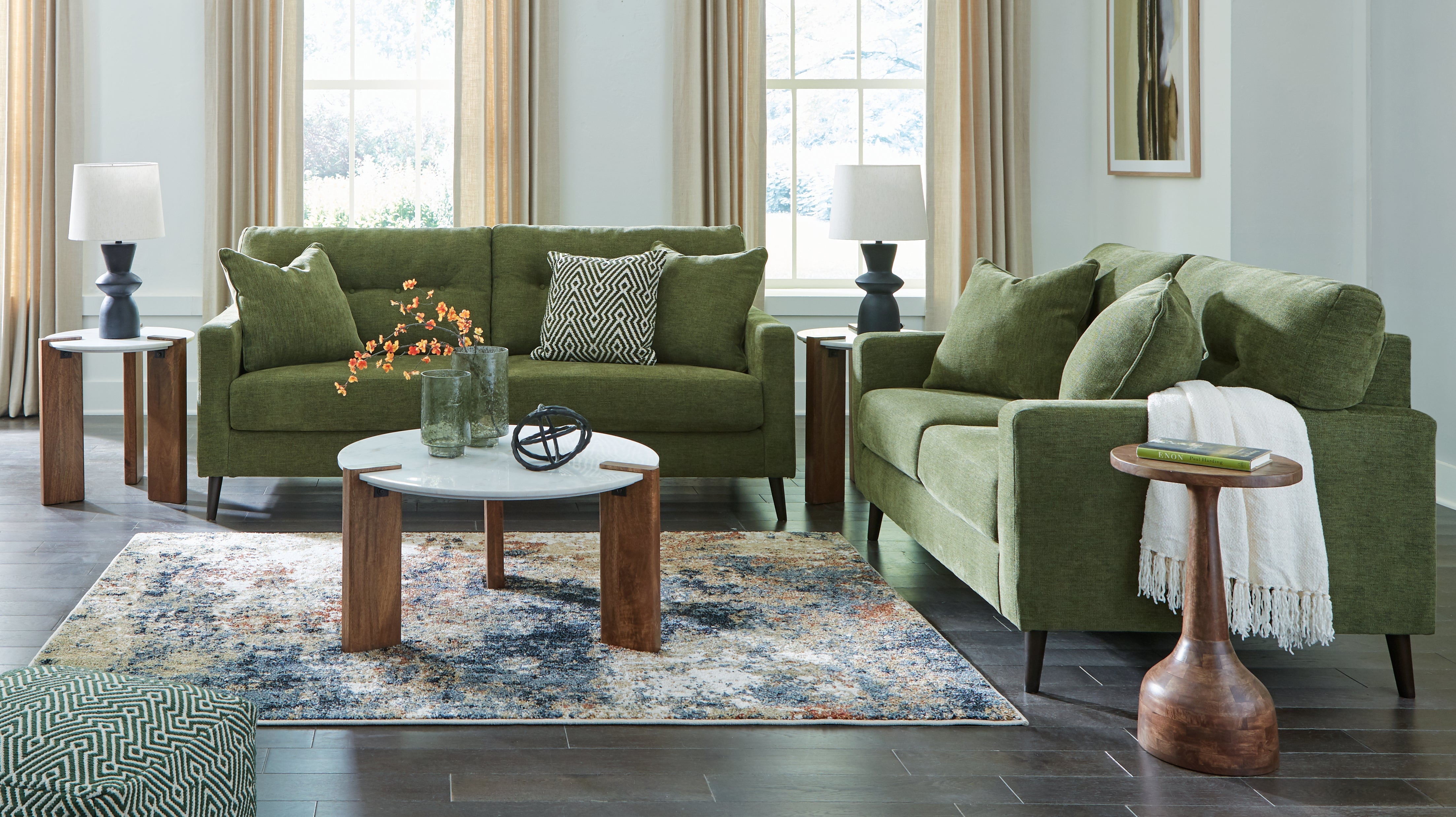 Best Deals Furniture - Ashley Furniture - Bixler Sofa and Loveseat - Sofa and Loveseat / Olive - 26107U1