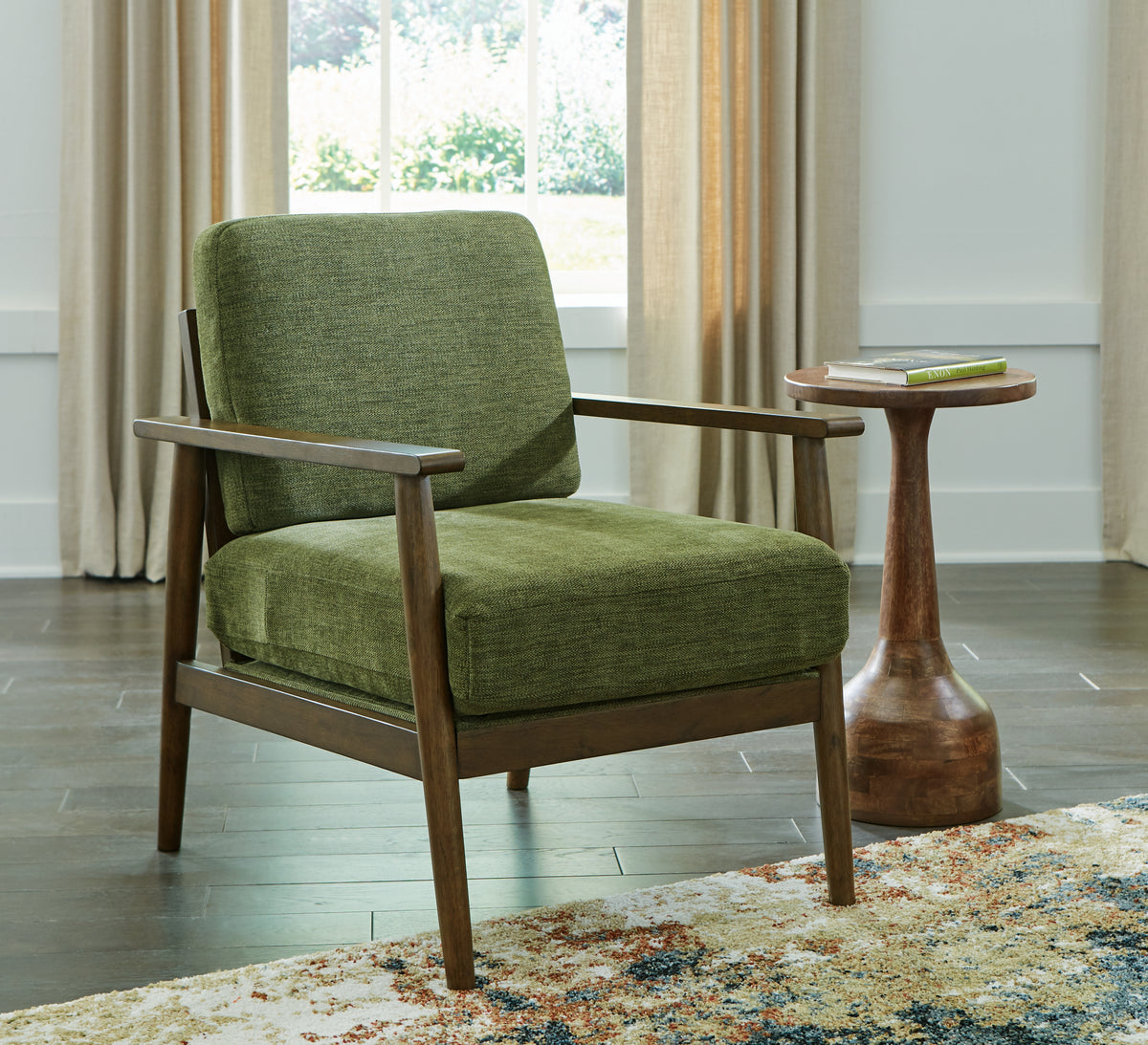 Best Deals Furniture - Ashley Furniture - Bixler Showood Accent Chair - Showood Accent Chair / Olive - 2610760