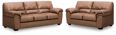 Best Deals Furniture - Ashley Furniture - WillowBend Sofa and Loveseat - Sofa and Loveseat / Caramel - PC27704U1