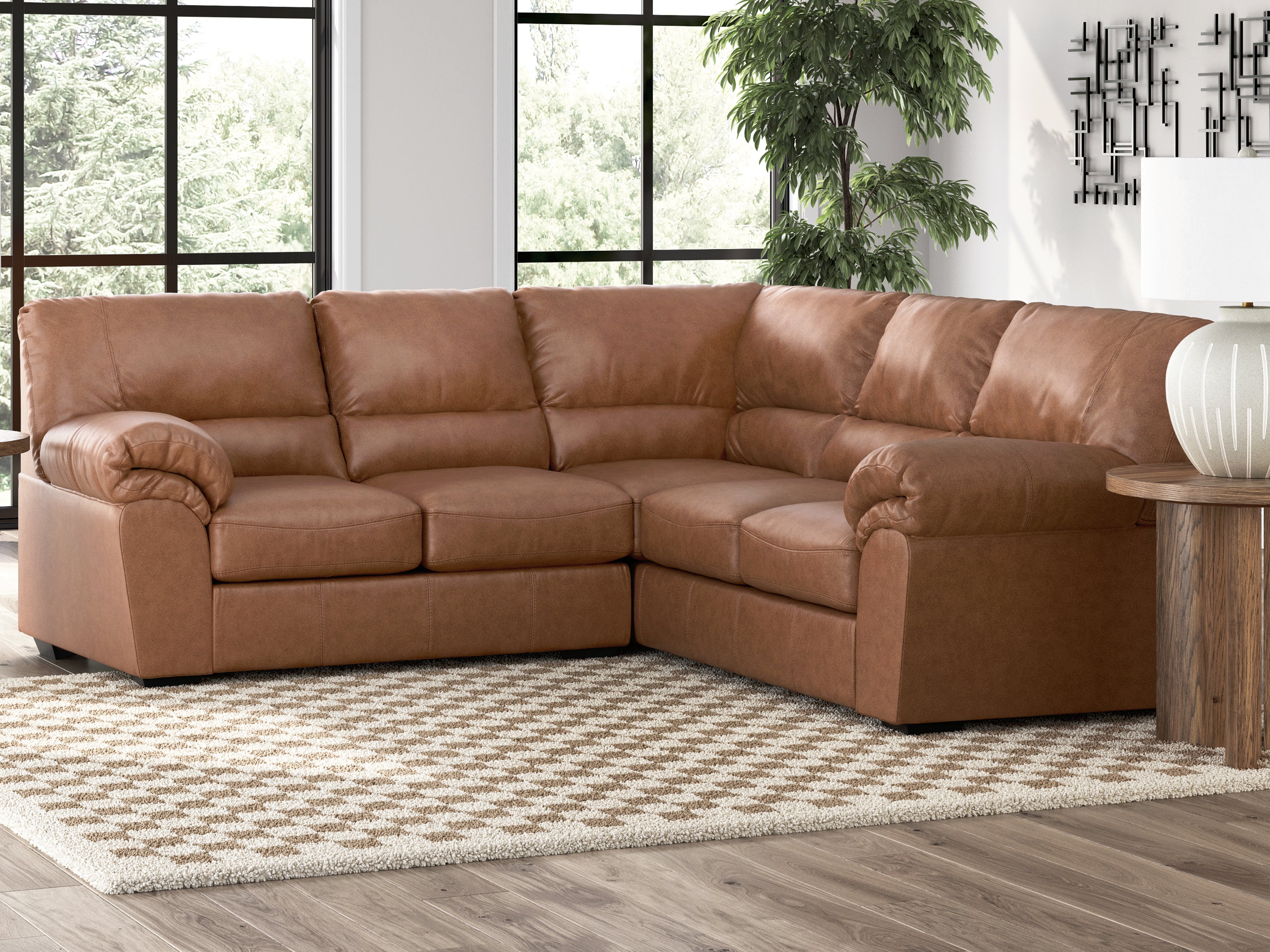 Best Deals Furniture - Ashley Furniture - WillowBend Sectional - RAF 2-Piece Sectional / Caramel - PC27704S1