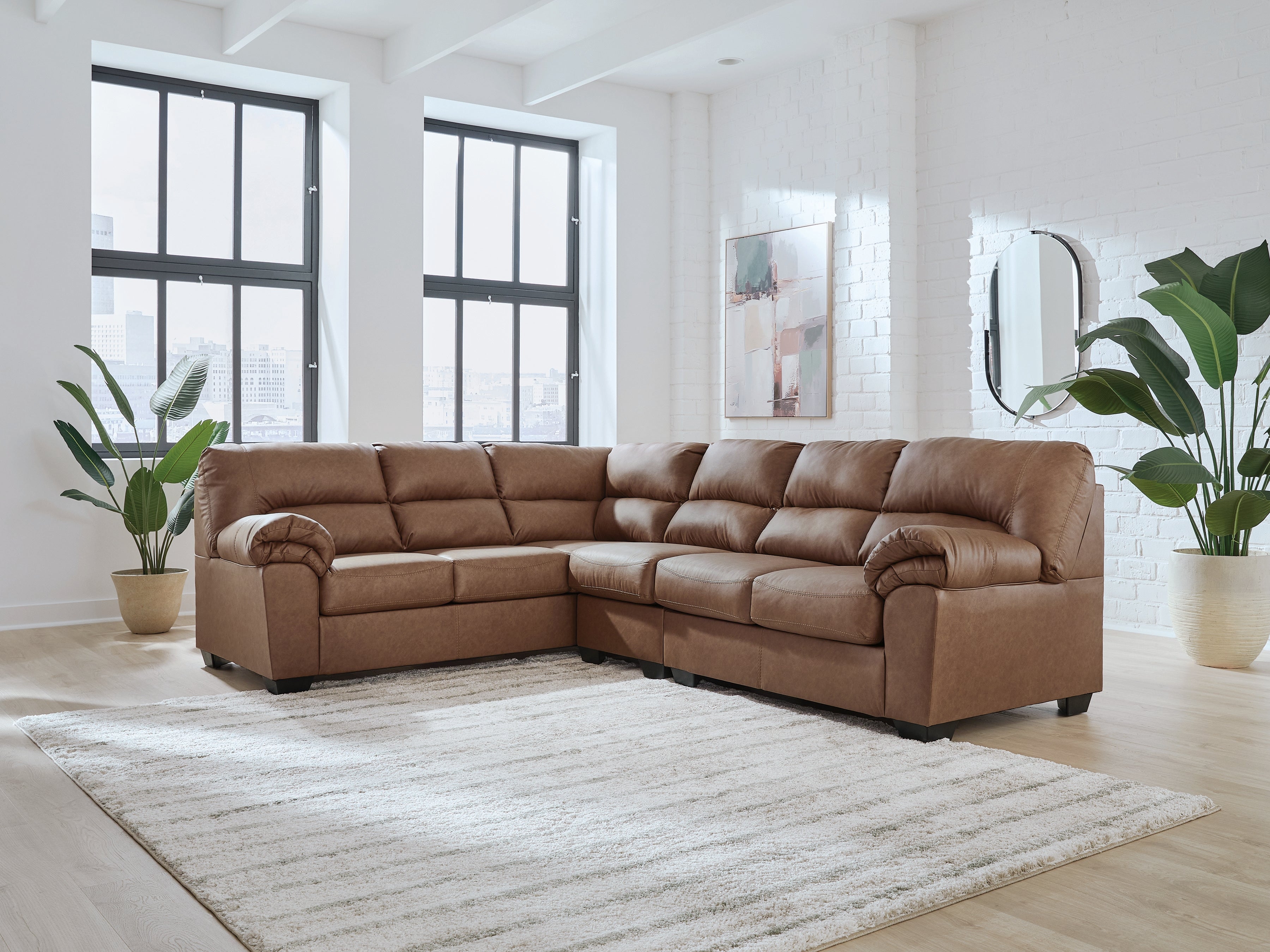 Best Deals Furniture - Ashley Furniture - WillowBend 3-Piece Sectional - LAF 3-Piece Sectional / Caramel - PC27704S4