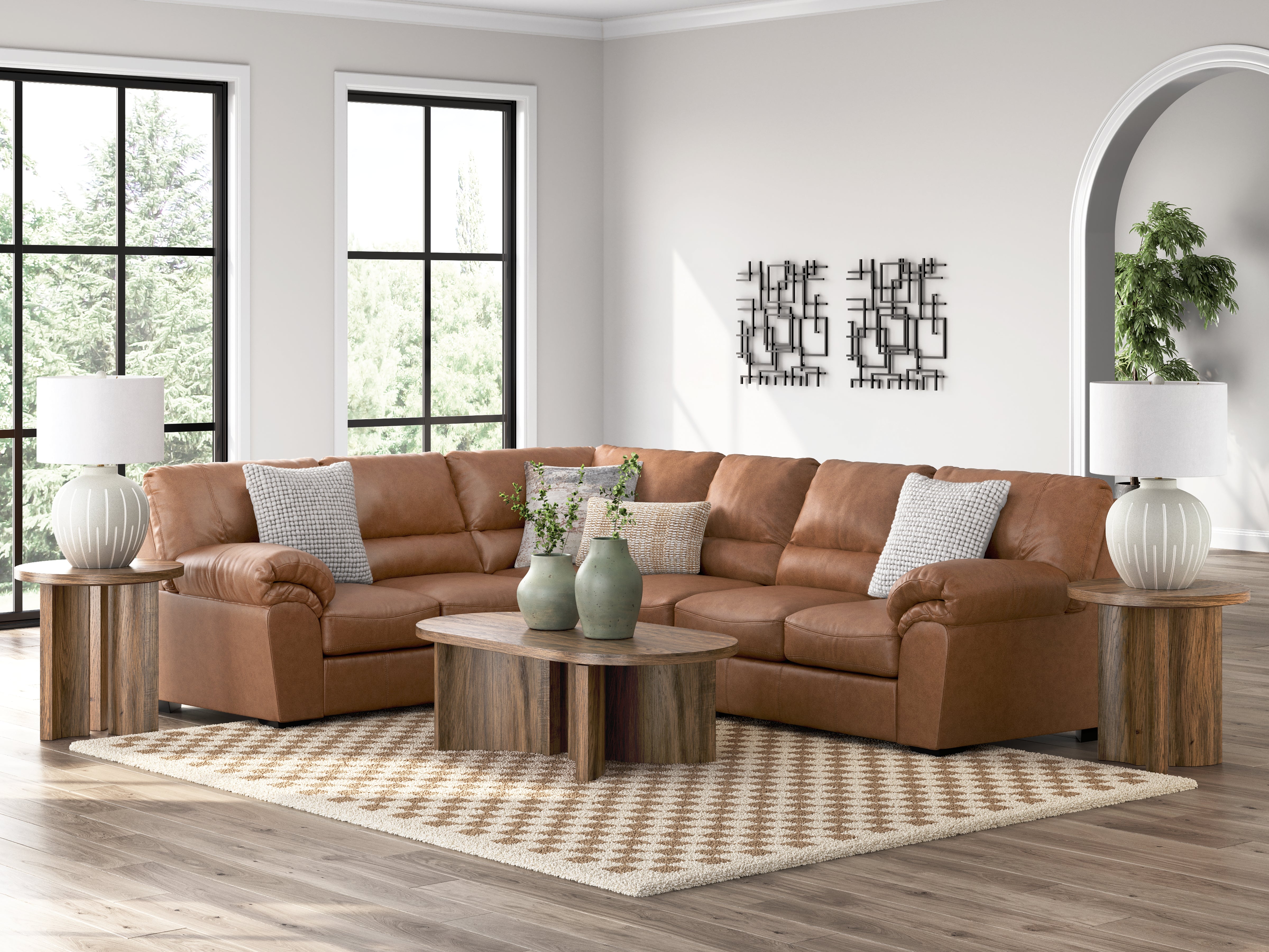 Best Deals Furniture - Ashley Furniture - WillowBend Sectional - LAF 3-Piece Sectional / Caramel - PC27704S4