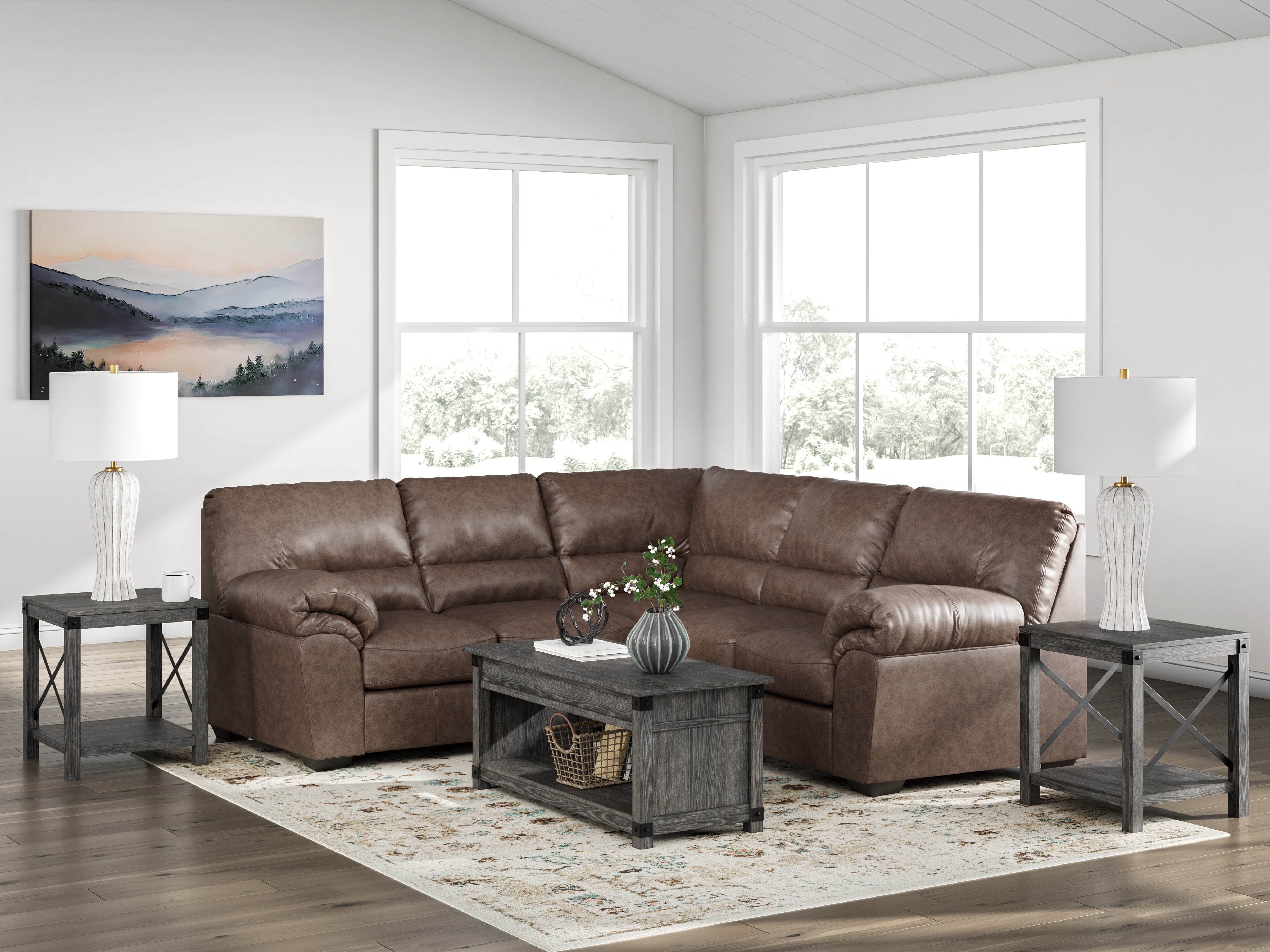 Best Deals Furniture - Ashley Furniture - WillowBend Sectional - LAF 2-Piece Sectional / Umber - PC27705S2