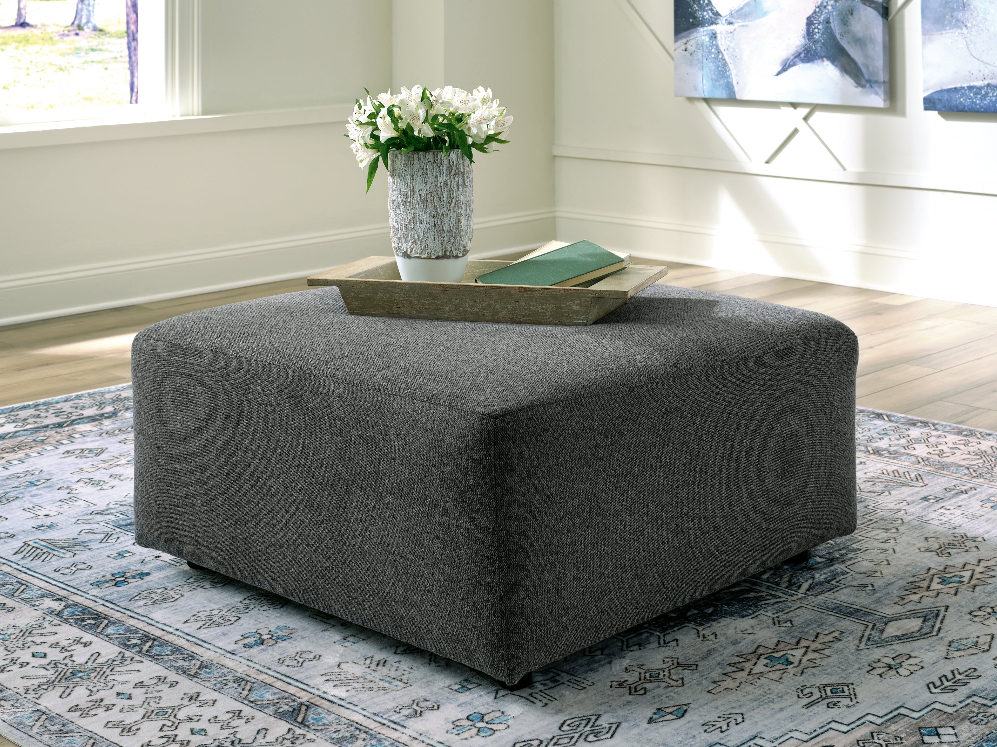 Best Deals Furniture - Ashley Furniture - Edenfield Oversized Accent Ottoman - Oversized Accent Ottoman / Charcoal - 2900308