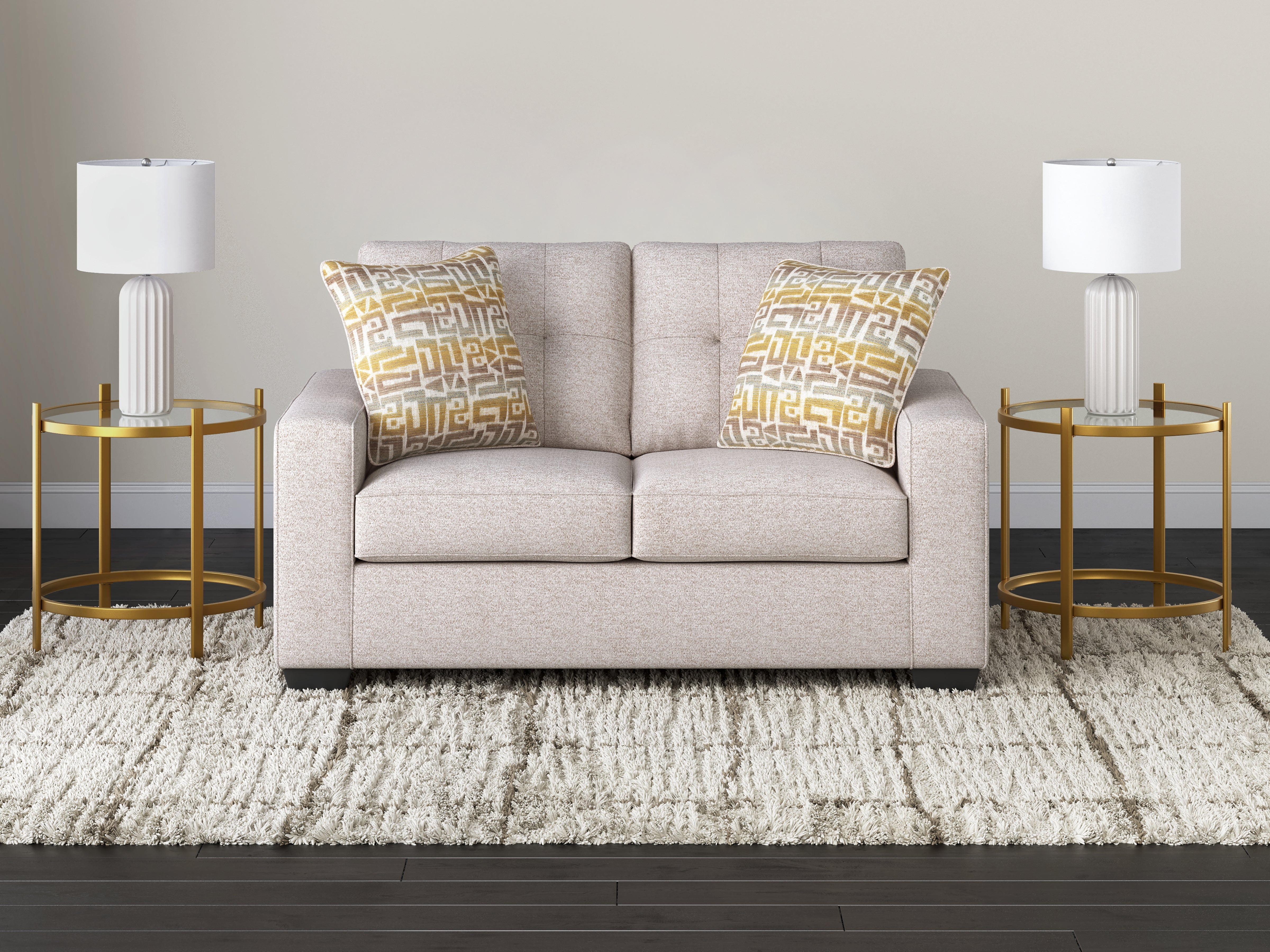 Best Deals Furniture - Ashley Furniture - Larimer Living Room - Loveseat / Stone - PC2920335