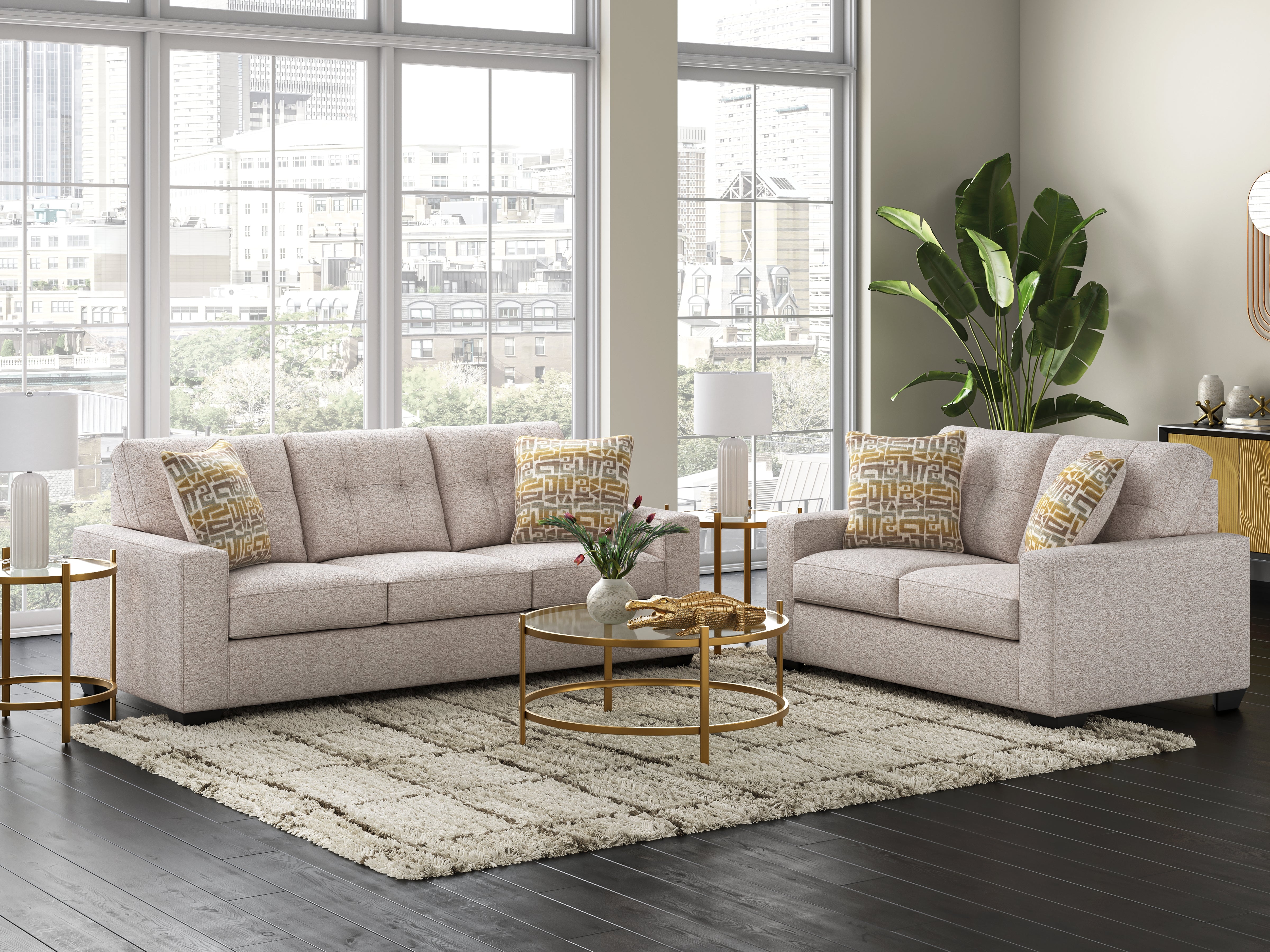 Best Deals Furniture - Ashley Furniture - Larimer Sofa and Loveseat - Sofa and Loveseat / Stone - PC29203U1