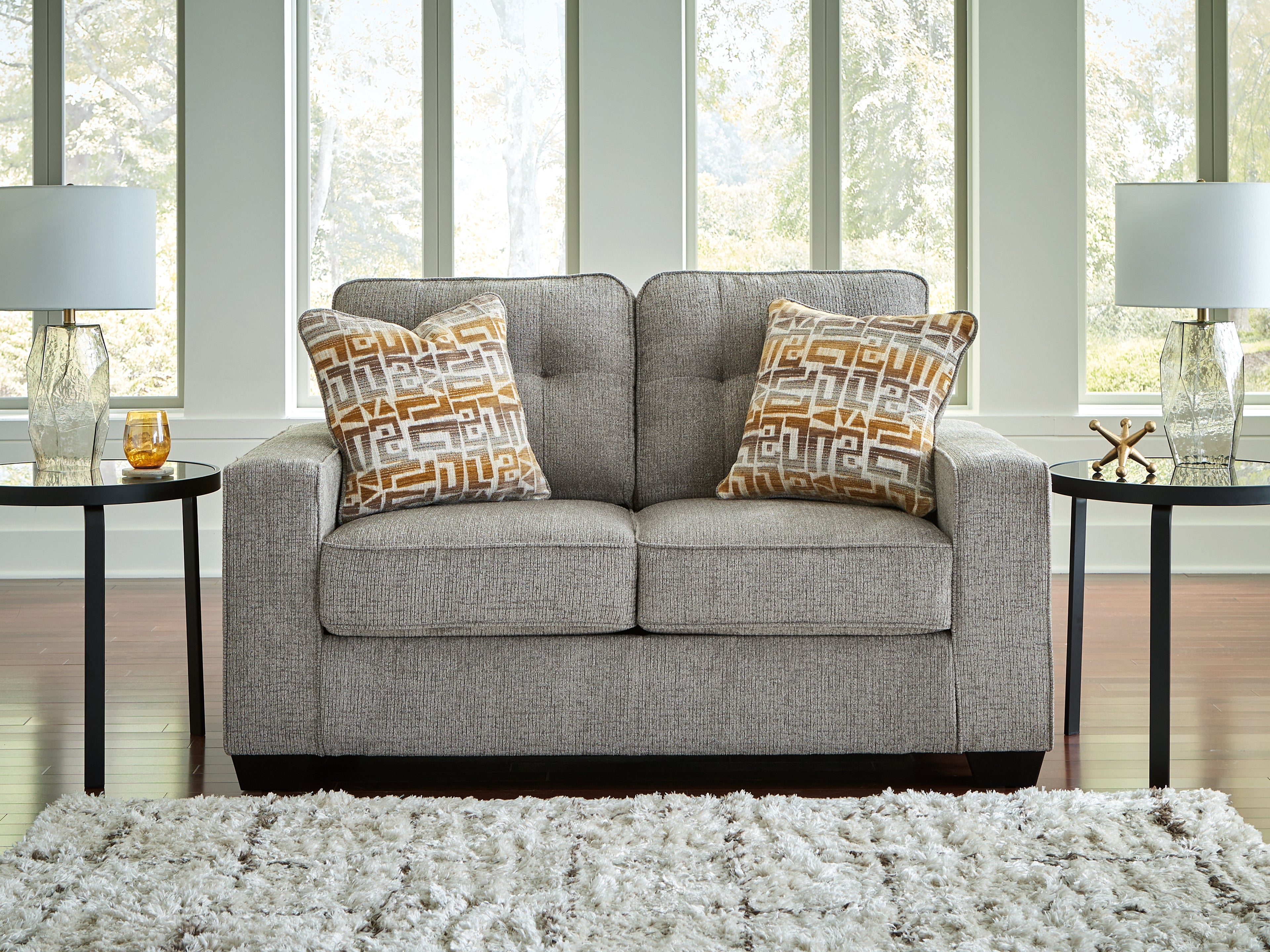 Best Deals Furniture - Ashley Furniture - Larimer Loveseat - Loveseat / Iron - PC2920435