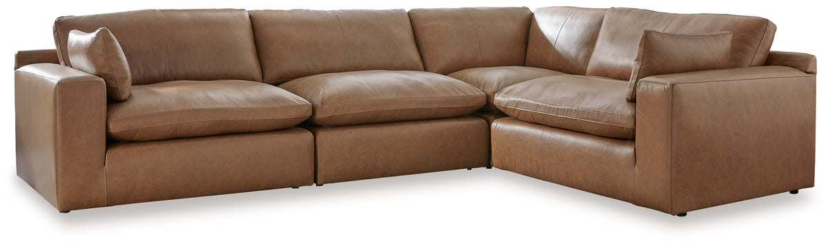 Best Deals Furniture - Ashley Furniture - Emilia 4-Piece Sectional - RAF 4-Piece Sectional / Caramel - 30901S3