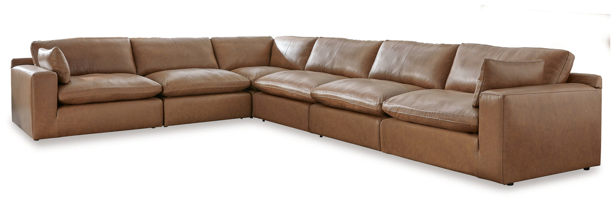 Best Deals Furniture - Ashley Furniture - Emilia 6-Piece Sectional - RAF 6-Piece Sectional / Caramel - 30901S5