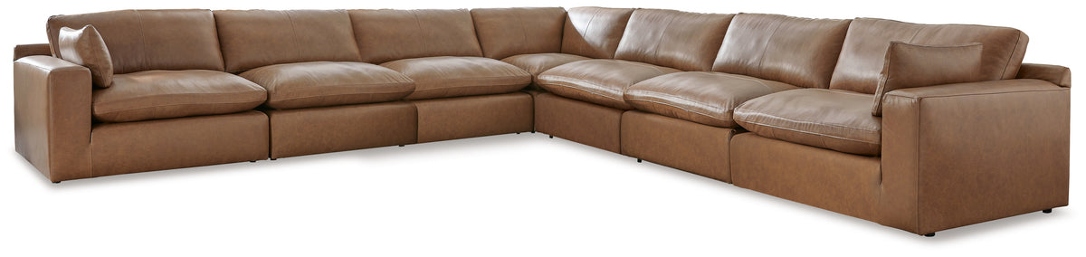 Best Deals Furniture - Ashley Furniture - Emilia 7-Piece Sectional - RAF 7-Piece Sectional / Caramel - 30901S6
