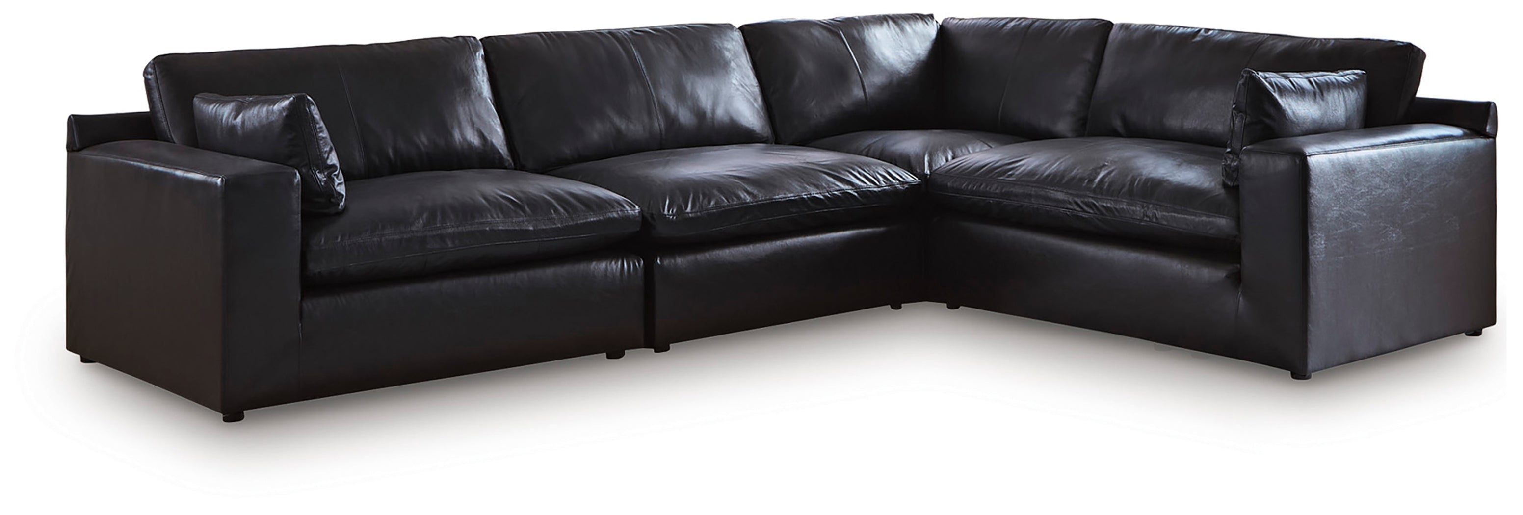 Best Deals Furniture - Ashley Furniture - Emilia 4-Piece Sectional - RAF 4-Piece Sectional / Black - 30902S3