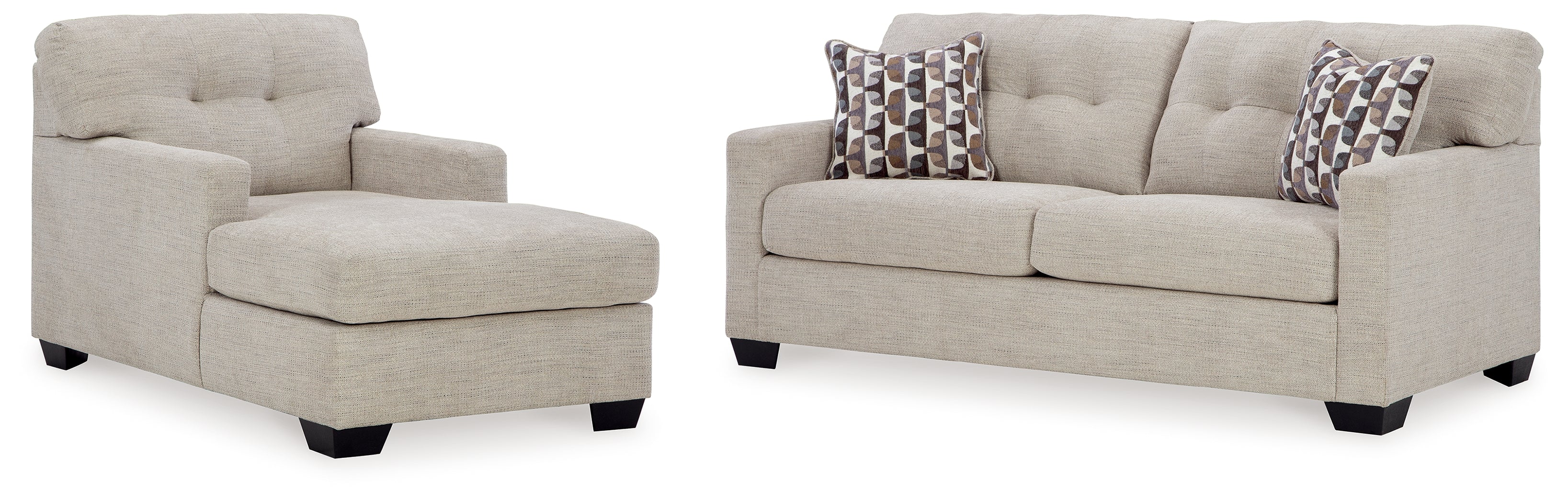 Best Deals Furniture - Ashley Furniture - Mahoney Sofa and Chaise - Sofa and Chaise / Pebble - 31004U2