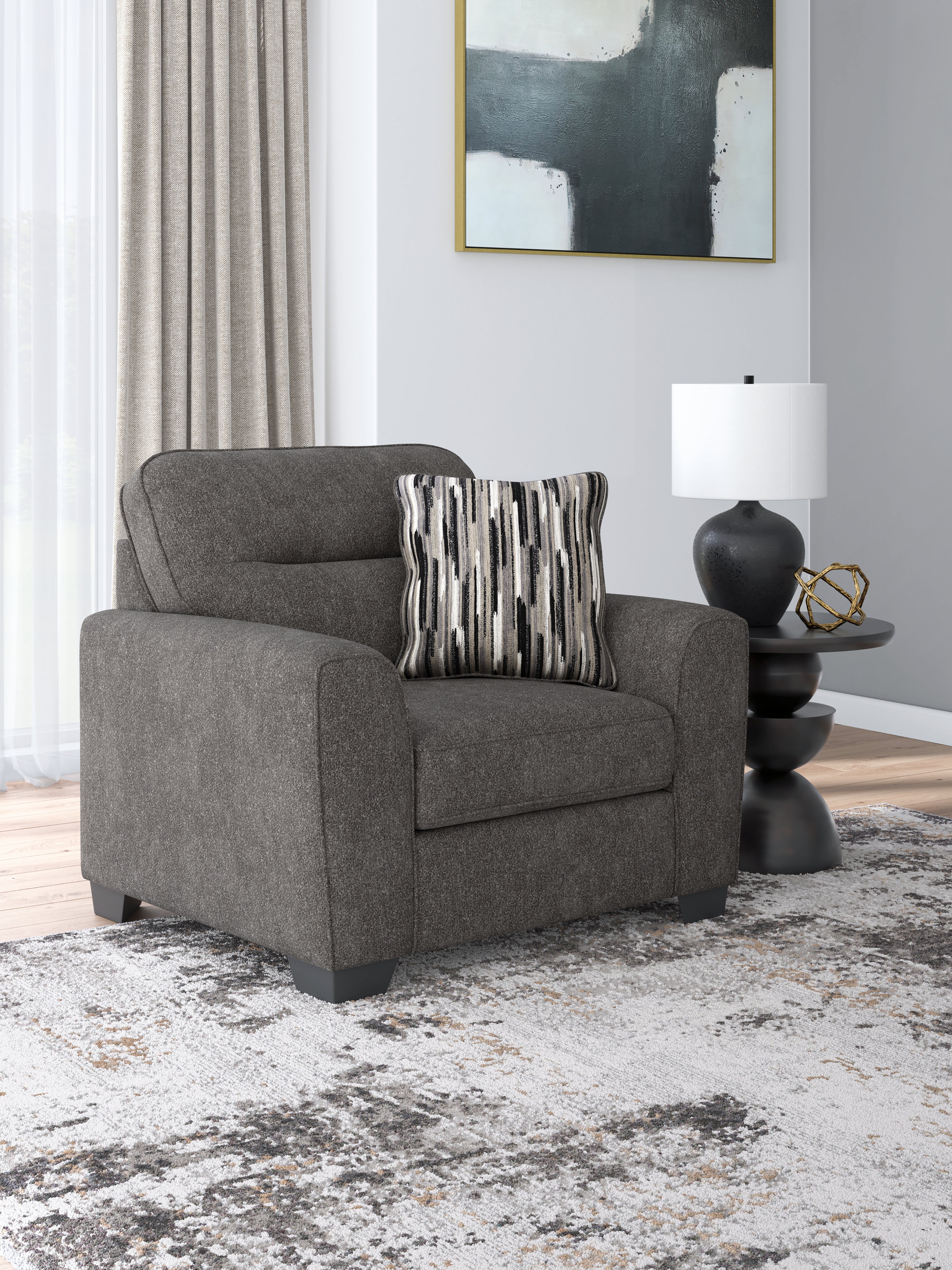 Best Deals Furniture - Ashley Furniture - Olten Living Room - Chair and a Half / Graphite - 3130523