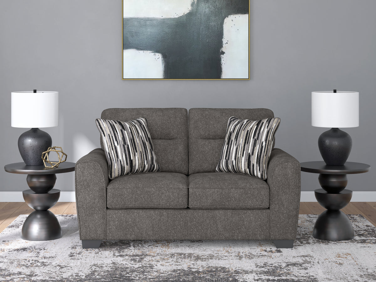 Best Deals Furniture - Ashley Furniture - Olten Living Room - Loveseat / Graphite - 3130535