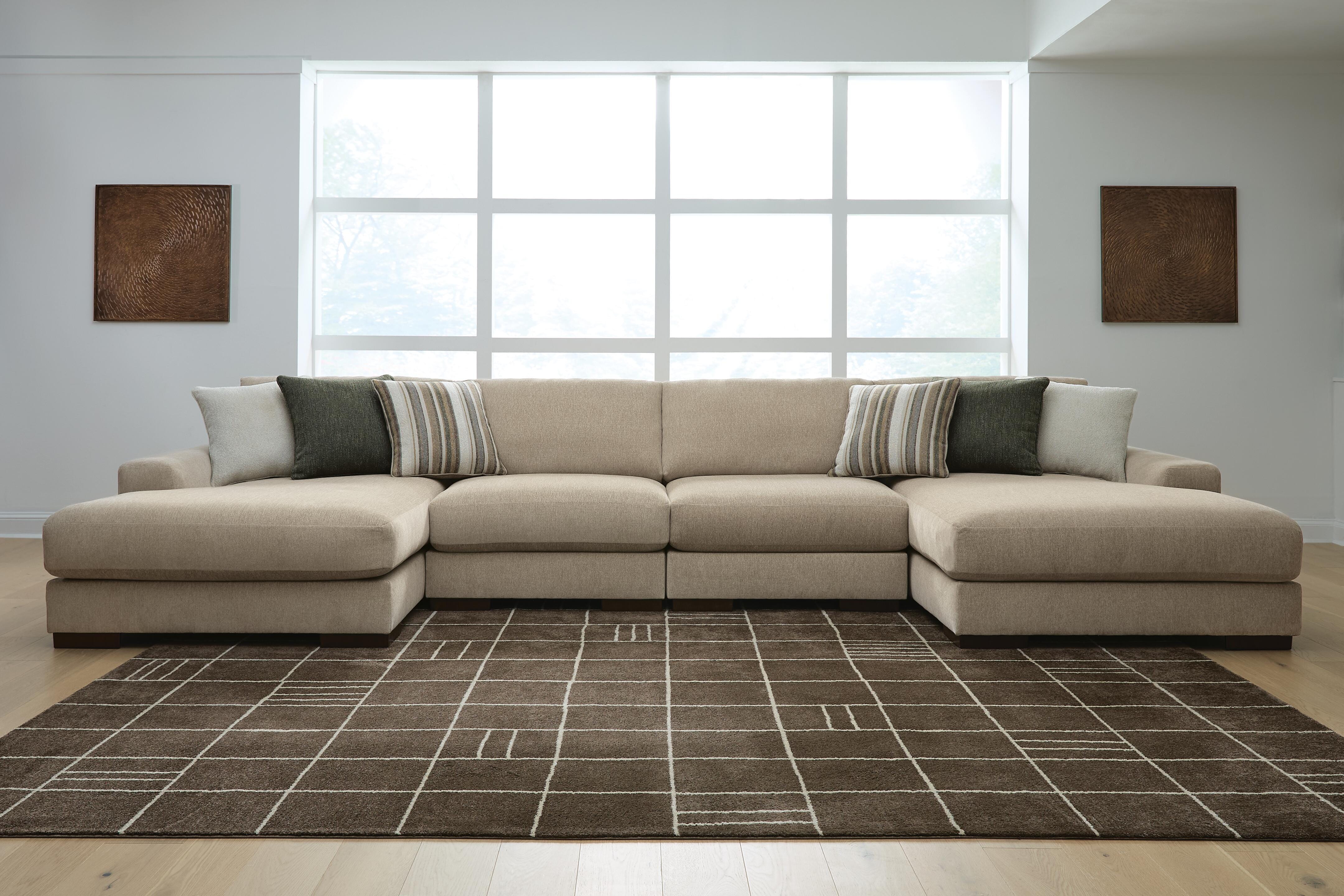 Best Deals Furniture - Ashley Furniture - Linenhause 4-Piece Double Chaise Sectional - RAF 4-Piece Double Chaise Sectional - 31803S9