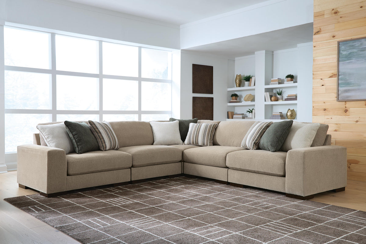 Best Deals Furniture - Ashley Furniture - Linenhause 5-Piece Sectional - RAF 5-Piece Sectional - 31803S17