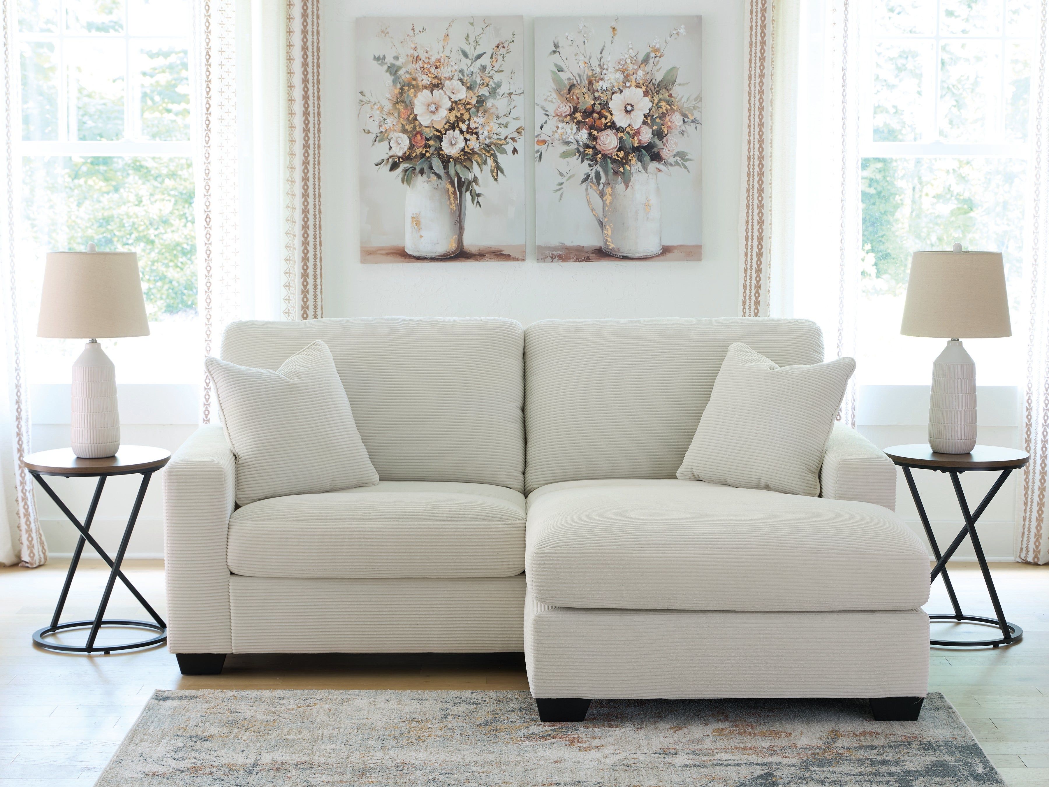 Best Deals Furniture - Ashley Furniture - Greenbriar Living Room - Sofa Chaise / Ivory - PC3200618