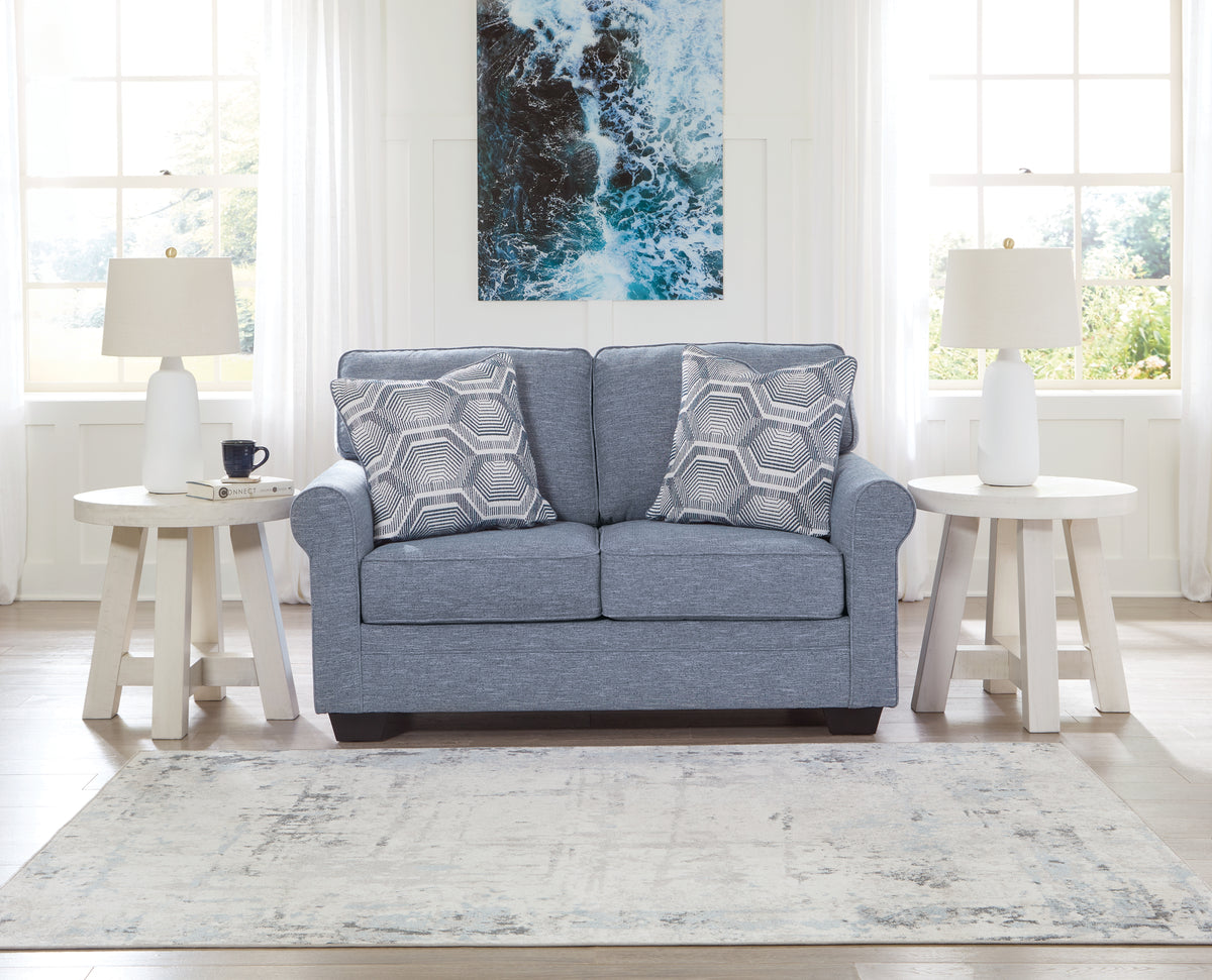 Best Deals Furniture - Ashley Furniture - Carissa Manor Loveseat - Loveseat / Denim - 3260435