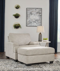Best Deals Furniture - Ashley Furniture - Vayda Chair and Ottoman - Chair and Ottoman / Pebble - 33104U2