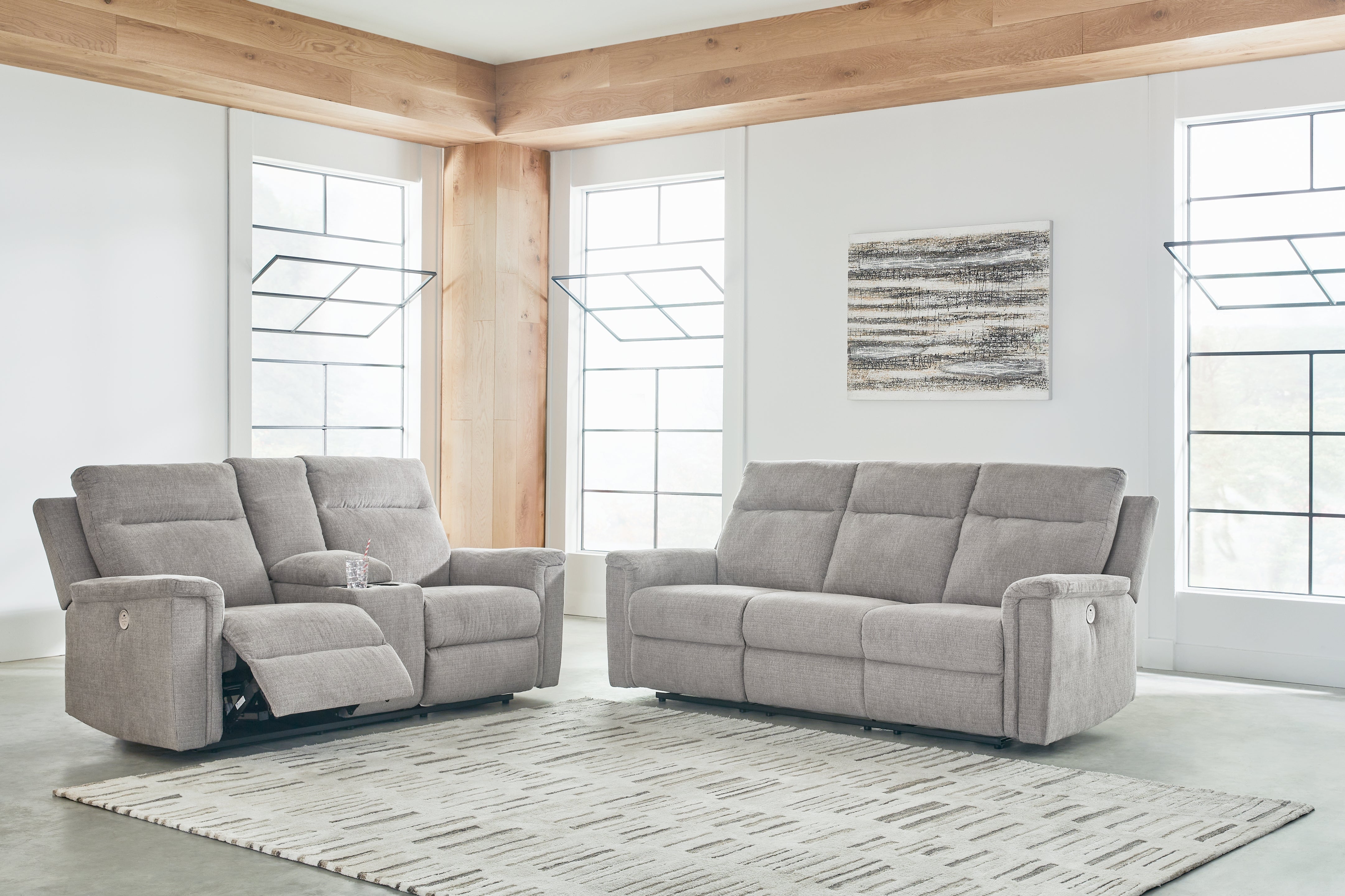 Best Deals Furniture - Ashley Furniture - Barnsana Power Reclining Sofa and Loveseat - Power Reclining Sofa and Loveseat - 33201U1