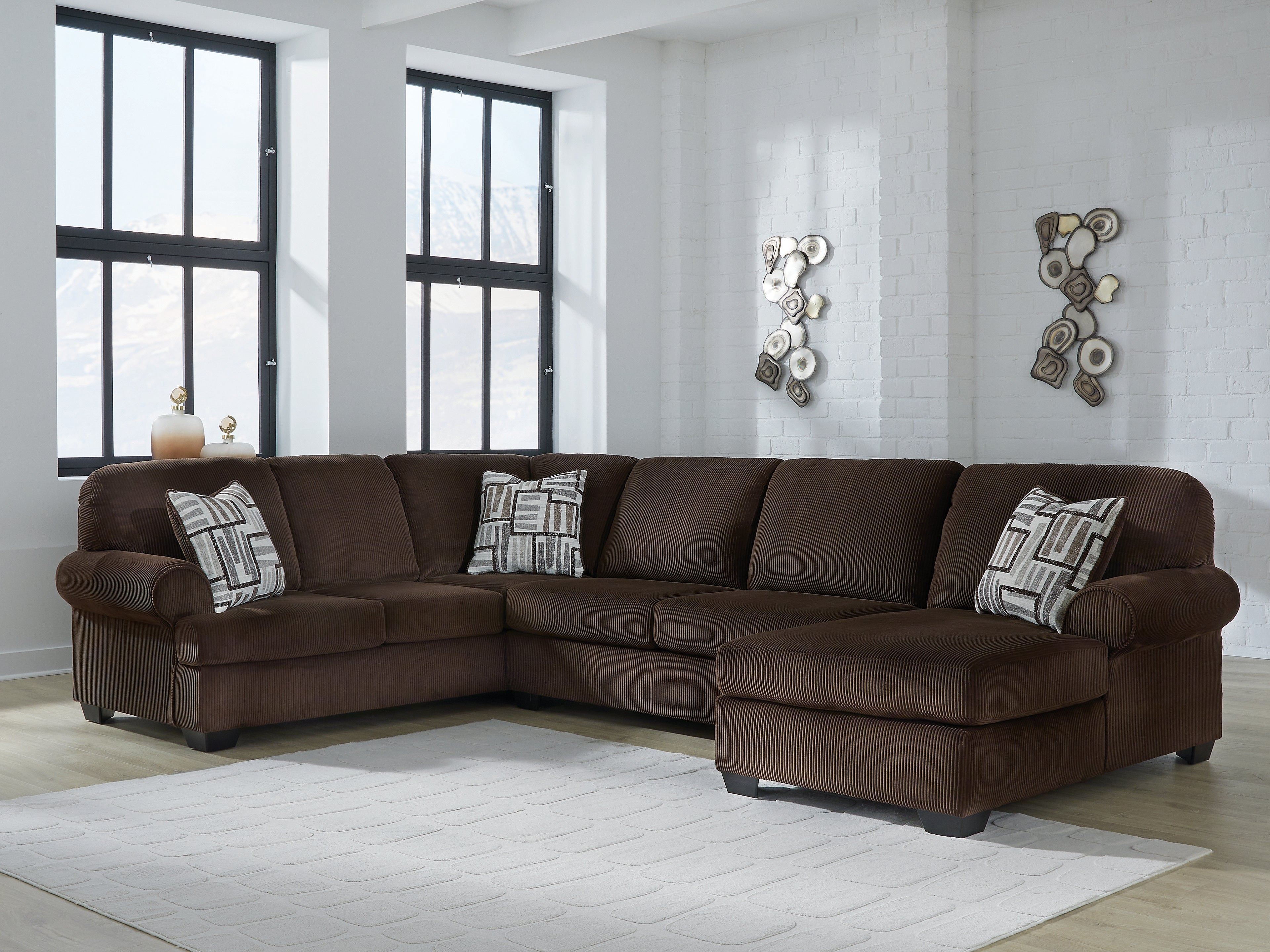 Best Deals Furniture - Ashley Furniture - Kimlee Sectional - LAF 3-Piece Sectional with Chaise / Chocolate - PC35603S2
