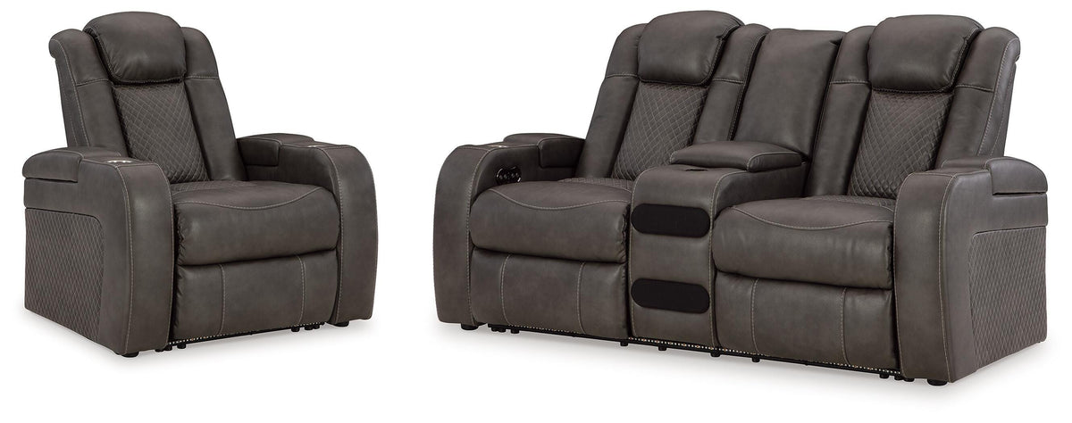 Best Deals Furniture - Ashley Furniture - Fyne-Dyme Power Reclining Loveseat and Recliner - Power Reclining Loveseat and Recliner - 36602U4