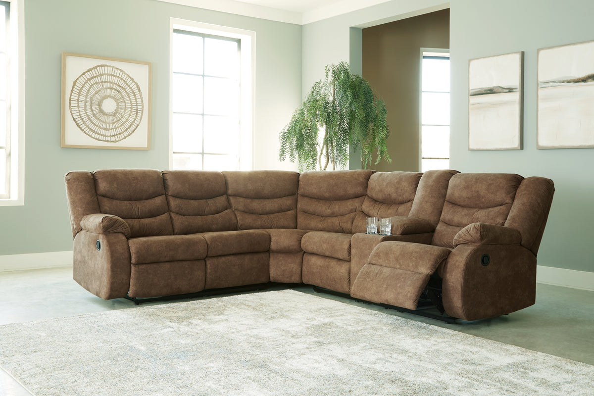 Best Deals Furniture - Ashley Furniture - Partymate 2-Piece Reclining Sectional - 2-Piece Reclining Sectional / Brindle - 36902S1