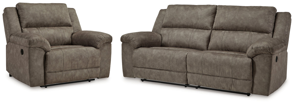 Best Deals Furniture - Ashley Furniture - Laresview Reclining Sofa and Oversized Recliner - Reclining Sofa and Oversized Recliner / Fossil - 37203U3