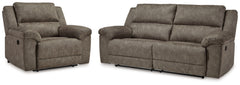 Best Deals Furniture - Ashley Furniture - Laresview Reclining Sofa and Oversized Recliner - Reclining Sofa and Oversized Recliner / Fossil - 37203U3