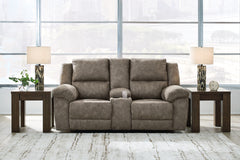 Best Deals Furniture - Ashley Furniture - Laresview Reclining Loveseat with Console - DBL Rec Loveseat w/Console / Fossil - 3720394