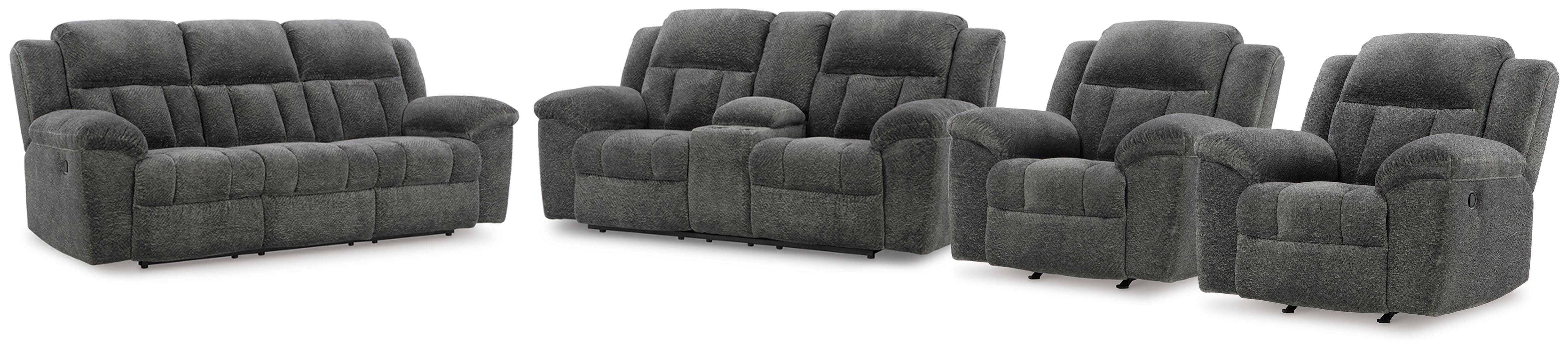 Best Deals Furniture - Ashley Furniture - Frohn Reclining Sofa and Loveseat and 2 Recliners - Reclining Sofa and Loveseat and 2 Recliners - 37406U6