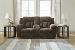 Best Deals Furniture - Ashley Furniture - Frohn Reclining Loveseat with Console - DBL Rec Loveseat w/Console / Graphite - 3740694